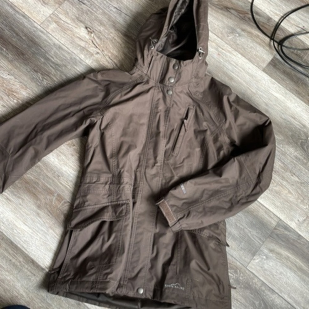 Eddie Bauer jacket brown size Small Weather Edge waterproof protection